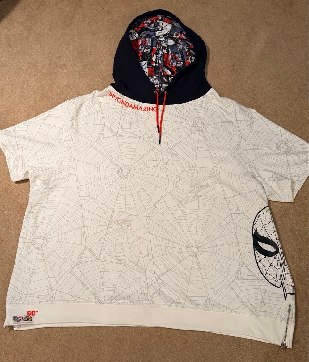 Marvel Spider-Man 60th Anniversary "Beyond Amazing" Short Sleeve Hoodie 3X